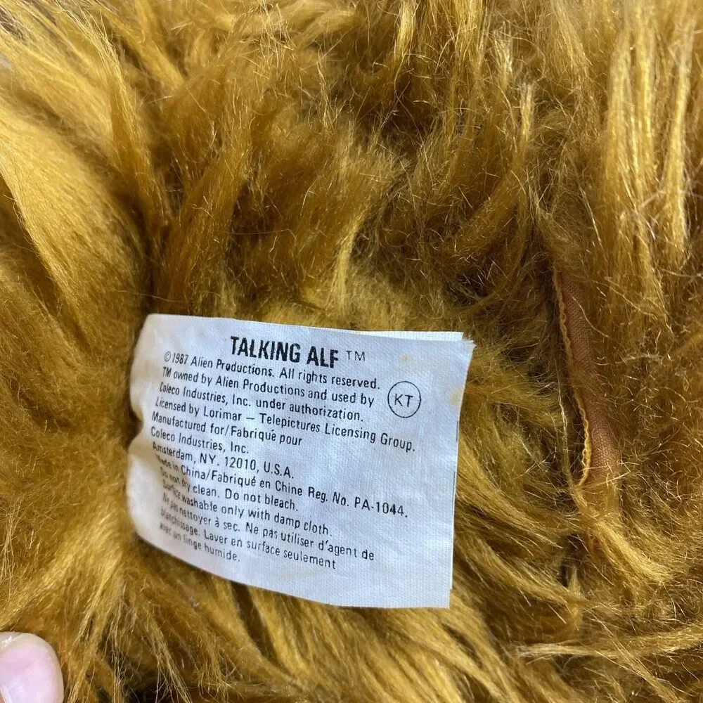 Vintage Talking ALF Story Telling Cassette Player 1987 Not Tested (Ears Missing)